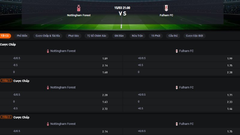 Nottingham vs Fulham